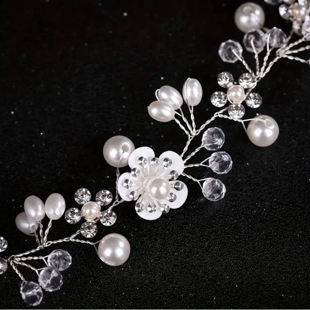 Rhinestone And Pearl Floral Headband